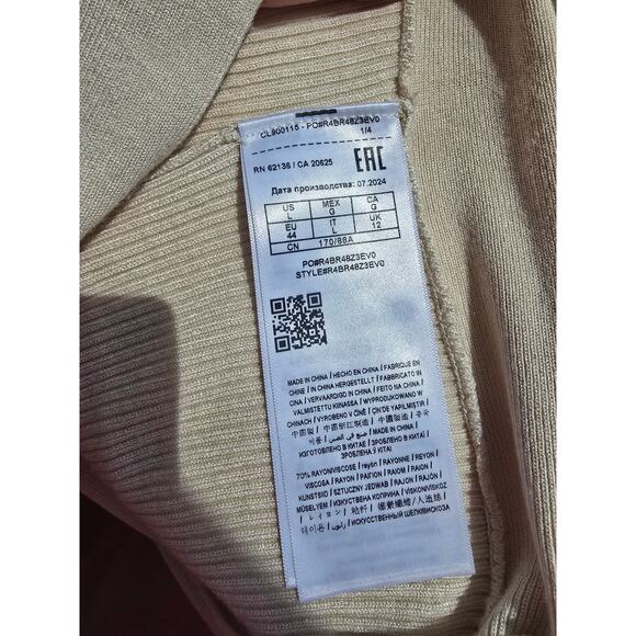 Guess Meilody Long Sleeve Sweater Vanilla Blush Sz L - Picture 10 of 10